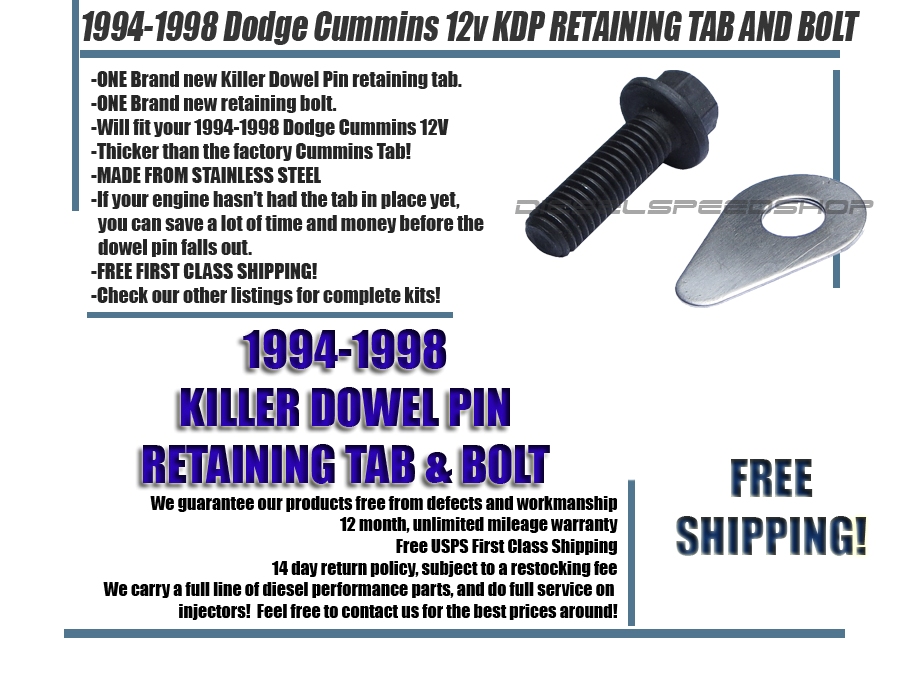 19941998 DODGE CUMMINS 12v 6BT 4BT KILLER DOWEL PIN KDP RETAINING TAB