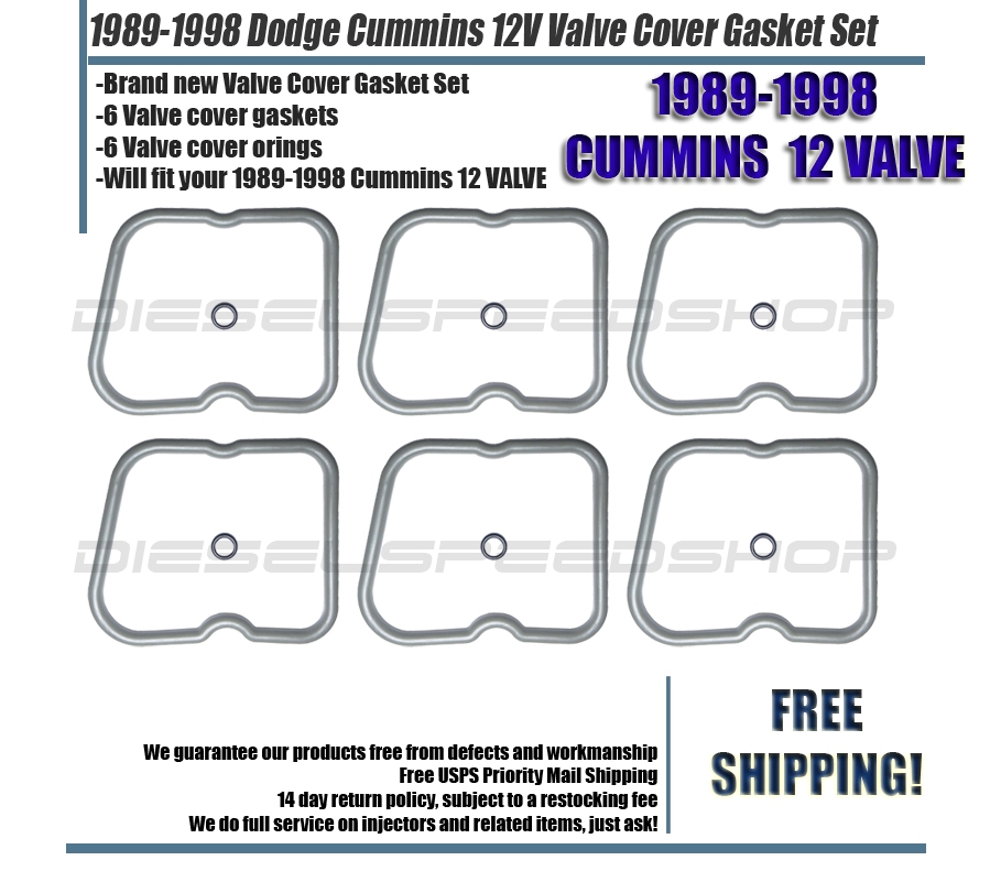 New Valve Cover Gasket Set Fits Dodge Cummins 12 V 59l 12v Free